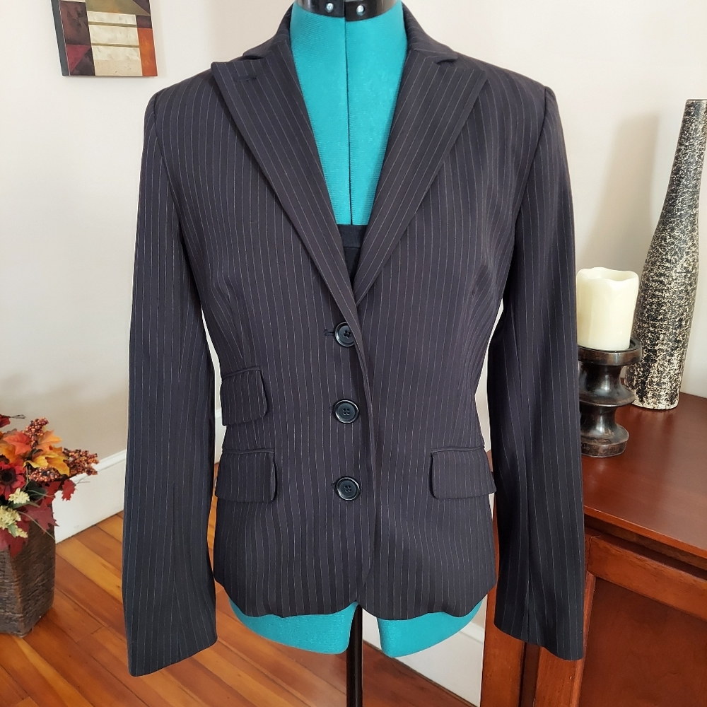 Max Studio Pin Stripe Jacket Fitted